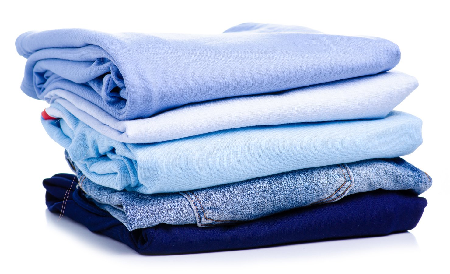 Stack blue folded clothing